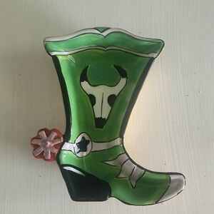 Vintage Clay Craft Tex Mex Ceramic Cowboy Boot Candy Dish